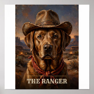 Poster Le Labrador Retriever Ranger Vintage Animal de Com