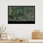 Poster Le lac Allatoona Géorgie Carte satellite (Cuisine)