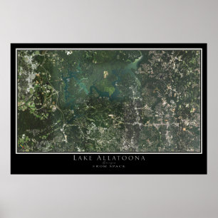 Poster Le lac Allatoona Géorgie Carte satellite