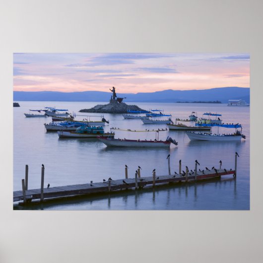Poster Le lac Chapala Islet et la jetée (Devant)