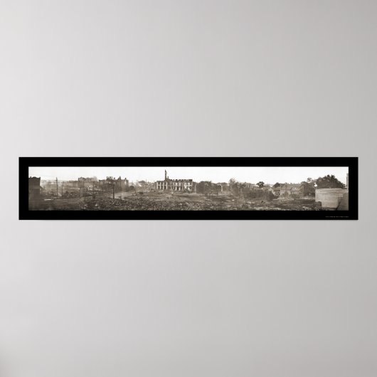 Poster Le lac Charles LA brûlé photo 1910 (Devant)