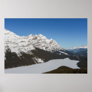 Poster Le lac de Peyto enneigé de Jasper