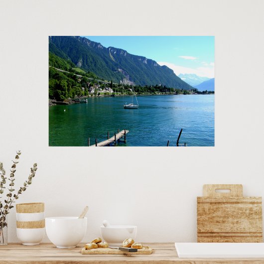 Poster Le lac Léman en été (Cuisine)