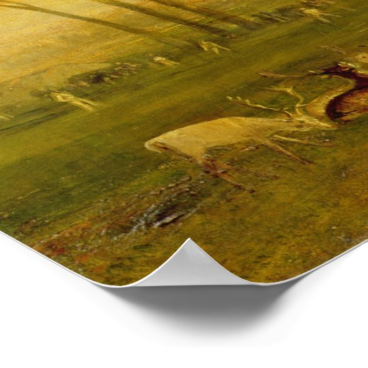 Poster Le lac, Petworth : Coucher de soleil, Combats des (Coin)