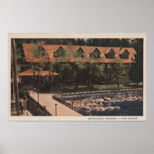 Poster Le lac Tahoe, CA - vue de loge de station de