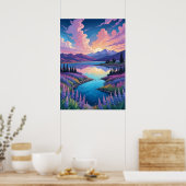 Poster Le lac Tekapo et Lupins (Cuisine)