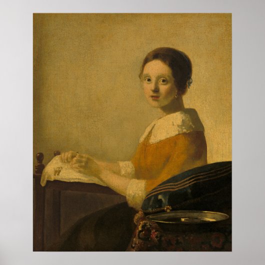 Poster Le Lacemaker — Portrait Vermeer (Devant)