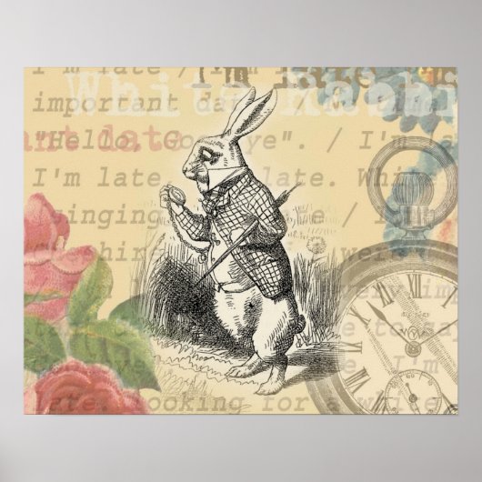 Poster Le lapin blanc Alice au pays des merveilles (Devant)