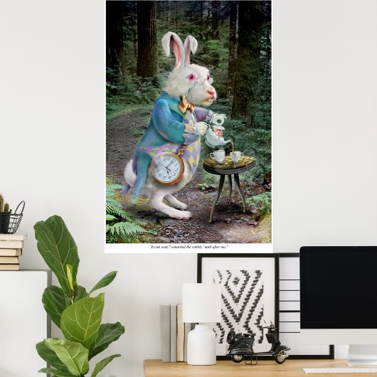 Poster Le lapin blanc d'Alice (Bureau à domicile)