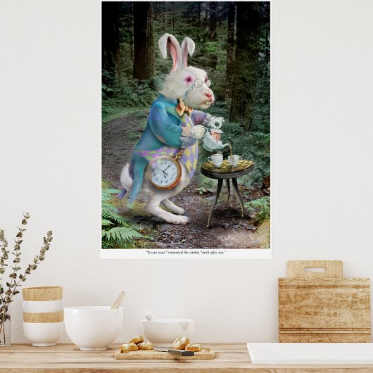 Poster Le lapin blanc d'Alice (Cuisine)