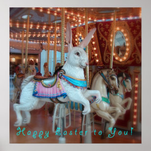 Poster Le lapin de Pâques sur le joli coup d'envoi