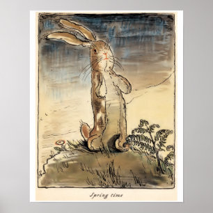 Poster Le lapin de velours, Printemps
