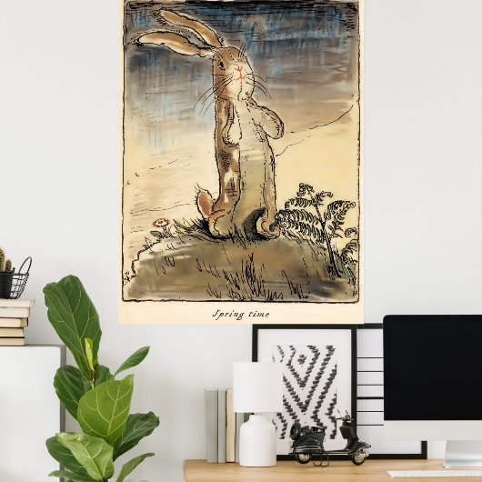 Poster Le Lapin de velours, Printemps (Bureau à domicile)