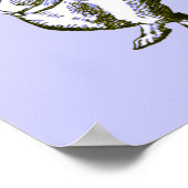 Poster Le lapin, le chapeau et Alice en toile bleue Poste (Coin)