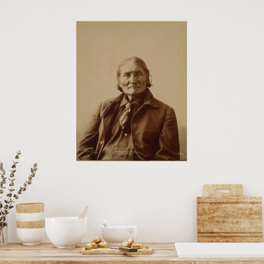 Poster Le leader indien Apache Geronimo par Adolph F. Muh (Cuisine)