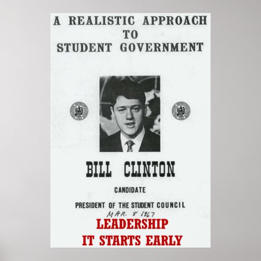 Poster Le leadership Bill Clinton à Georgetown University (Devant)