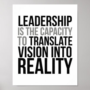 Poster Le leadership transforme la vision en réalité