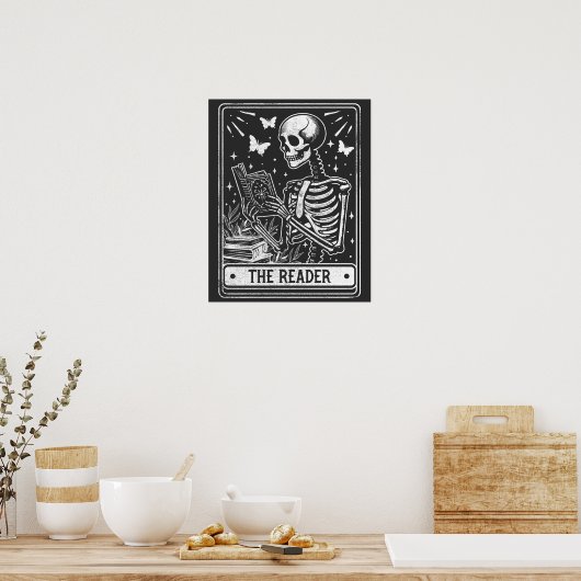 Poster Le lecteur Skeleton Lecture Bolover Halloween (Cuisine)