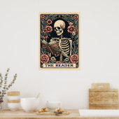 Poster Le lecteur Skeleton Tarot Card (Cuisine)