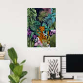 Poster Le léopard dans le jardin des fleurs (Bureau à domicile)