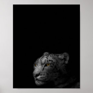 Poster Le Leopard, photo moderne en noir et blanc