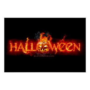 Poster Le lettrage de SlipperyJoe's Halloween massif en f