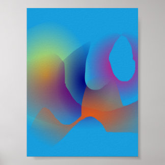 Poster Le lever du soleil dans la profondeur des montagne