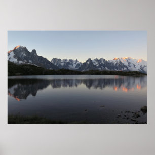 Poster Le lever du soleil du Lac de Cheserys Chamonix