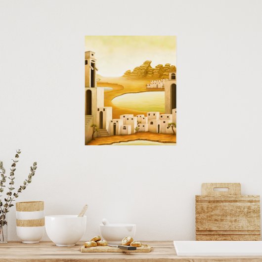 Poster "Le lieu" - Moyen-Orient / Orient Desert Peinture (Cuisine)