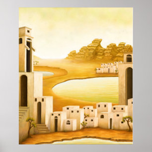 Poster "Le lieu" - Moyen-Orient / Orient Desert Peinture
