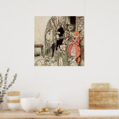 Poster "Le lièvre et la tortue" d'Arthur Rackham (Cuisine)