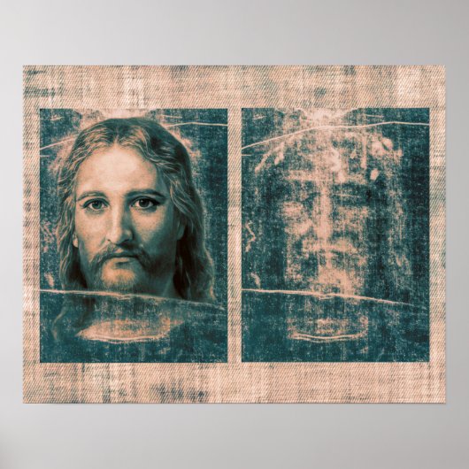 Poster Le linceul de Turin Saint Face de Jésus Négatif B (Devant)