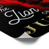 Poster Le Lion de Juda Black Red Gold Christian (Coin)