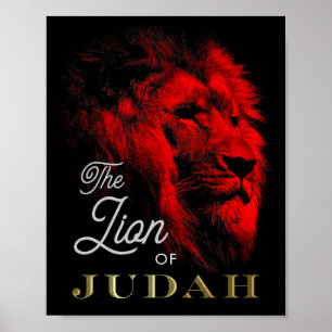 Poster Le Lion de Juda Black Red Gold Christian