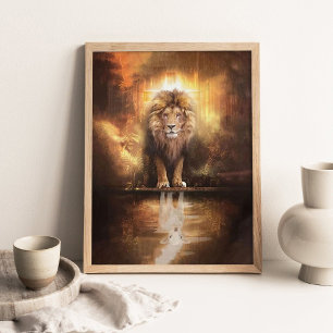 Poster Le Lion et l'Agneau, Art chrétien, Religieux