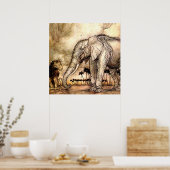 Poster « Le Lion et l'Éléphant » par Arthur Rackham (Cuisine)