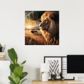 Poster Le Lion Majeur En Roaming Avec Awe (Bureau à domicile)