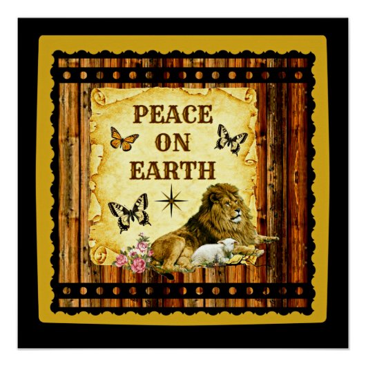 Poster Le Lion Pose Avec L'Agneau (Devant)