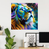 Poster Le Lion, Roi De Tous Les Chats (Bureau à domicile)