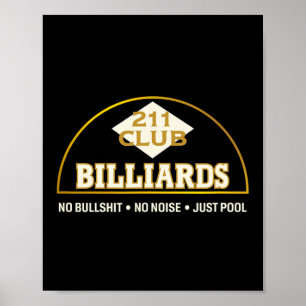 Poster Le Logo Et La Devise Du Club Du Pool Hall Vintage