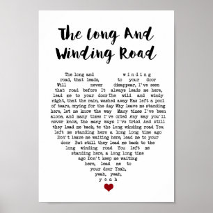 Poster Le Long Et Vent Road Chant Lyrique Coeur Imprimer