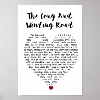 Poster Le Long Et Vent Road Chant Lyrique Coeur Imprimer