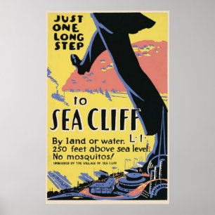 Poster Le Long Island de falaise de mer aucuns moustiques