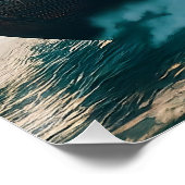 Poster Le long-navire viking coupe à travers les vagues (Coin)