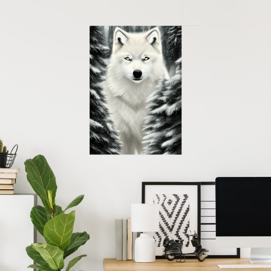 Poster Le loup blanc (Bureau à domicile)