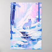 Poster Le loup dans la neige (Devant)