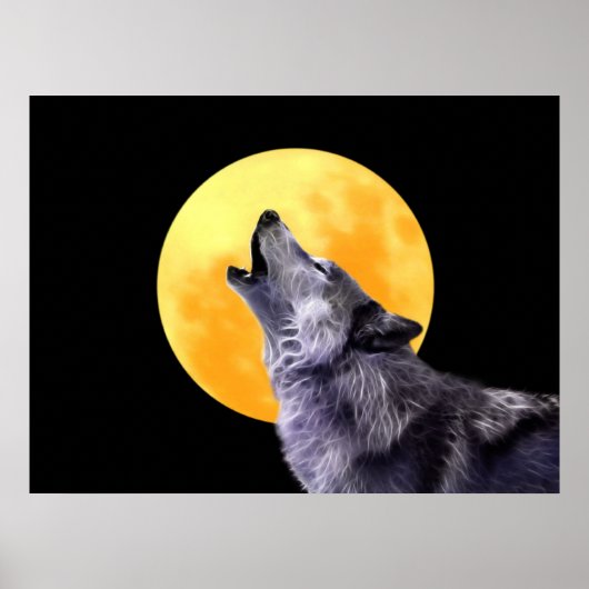 Poster Le loup hurle à la pleine lune (Devant)