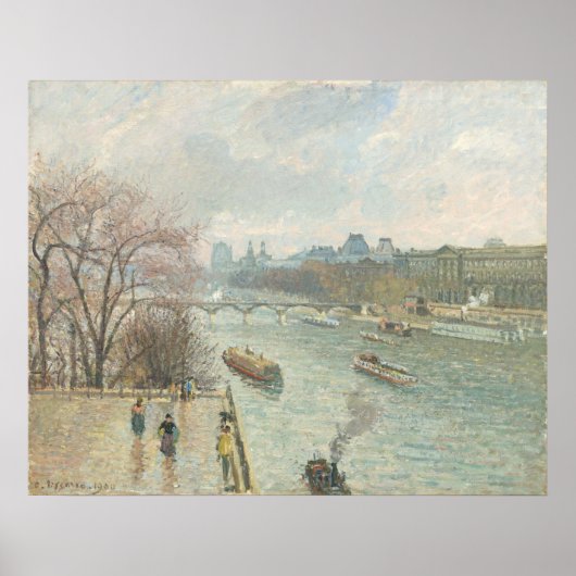 Poster Le Louvre, après-midi - Camille Pissarro Art (Devant)