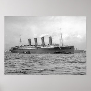 Poster Le Lusitania part New York