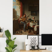 Poster Le Lute Player — Frans Hals (c.1623) (Bureau à domicile)